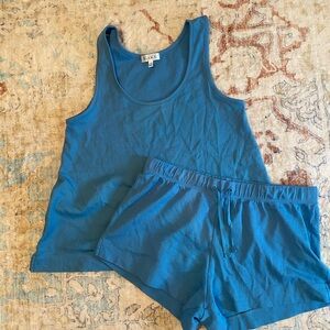 Blue Tank and Shorts Set